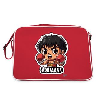 Chibi boxing legend Rock Y calls for Adrian - Retro Bag - red/white - Back