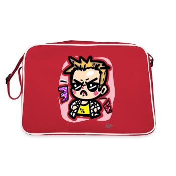 Cooler kleiner Junge - Retro Tasche - Rot/Weiß - Hinten