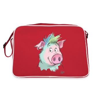 Cochon amical - Sac Retro - rouge/blanc - Dos