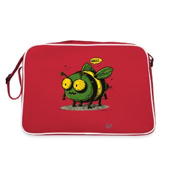 Die coole und hässliche Hummel-Rummel-Biene - Retro Tasche - Rot/Weiß - Hinten