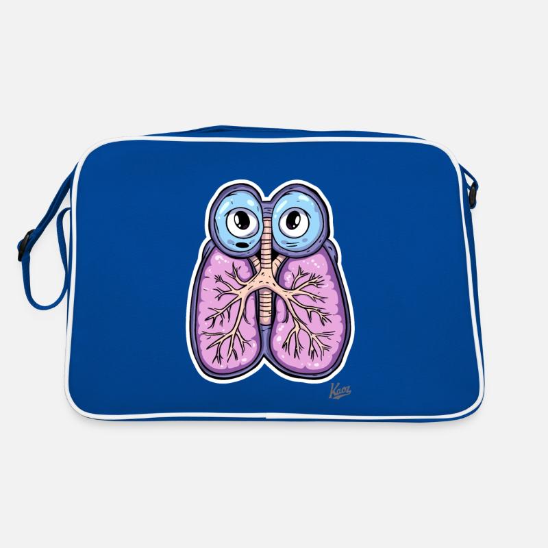 Funny lungs with eyes: Take a deep breath! Retro Bag