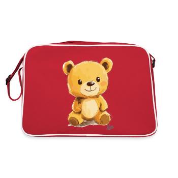 Ami duveteux pour la vie, un ours câlin - Sac Retro - rouge/blanc - Dos