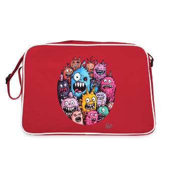 Bande folle de monstres drôles - Sac Retro - rouge/blanc - Dos
