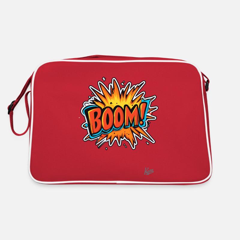 Explosion de dessin animé : Boum ! - Sac Retro - rouge/blanc