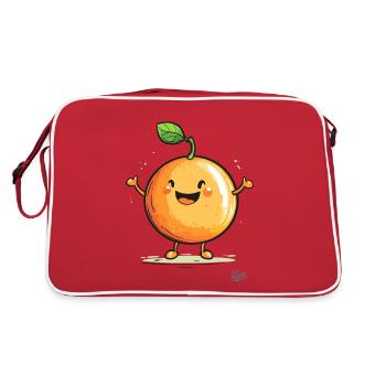 Orange joyeux et drôle - Sac Retro - rouge/blanc - Dos