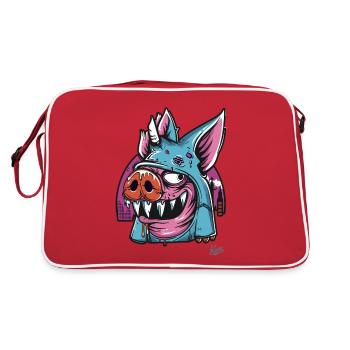 Quasi-Modo drôle : Le cochon de dessin animé de Notre - Sac Retro - rouge/blanc - Dos