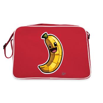 Lustige Pixel-Banane - Retro Tasche - Rot/Weiß - Hinten