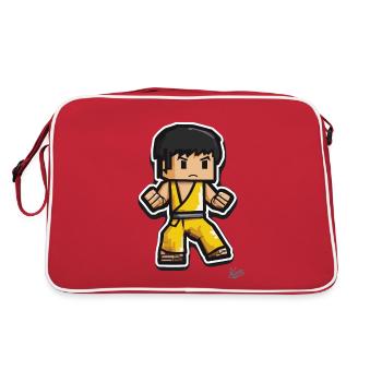 Yellow Tracksuit: Pixel Kung Fu Lee - Retro Bag - red/white - Back