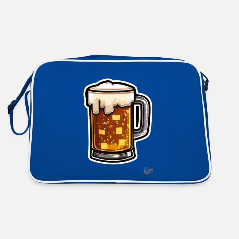Pixel Bierkrug mit Schaum Retro Tasche