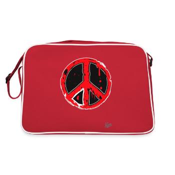 La paix en danger : Signe de paix dégoulinant - Sac Retro - rouge/blanc - Dos