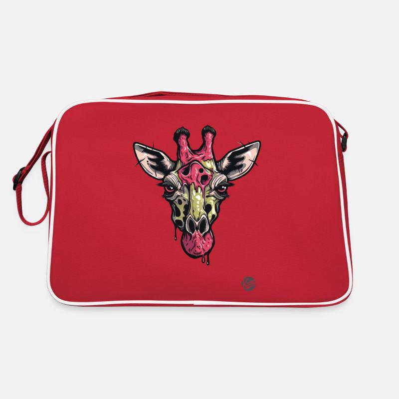Bunte Zombie-Giraffe Retro Tasche