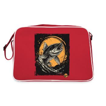 For anglers while fishing, a fish - Retro Bag - red/white - Back
