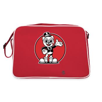 Chat Rétro Design « Chat Charmant » Style Vintage - Sac Retro - rouge/blanc - Dos