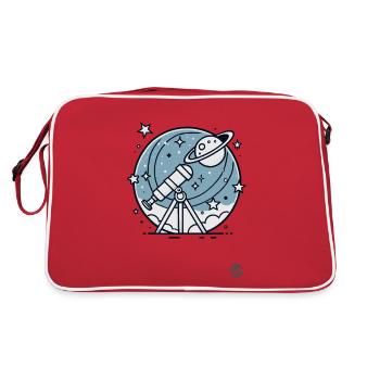Observing stars and planets with a telescope - Retro Bag - red/white - Back