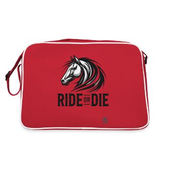 Monter ou mourir, monter ou mourir à cheval - Sac Retro - rouge/blanc - Dos