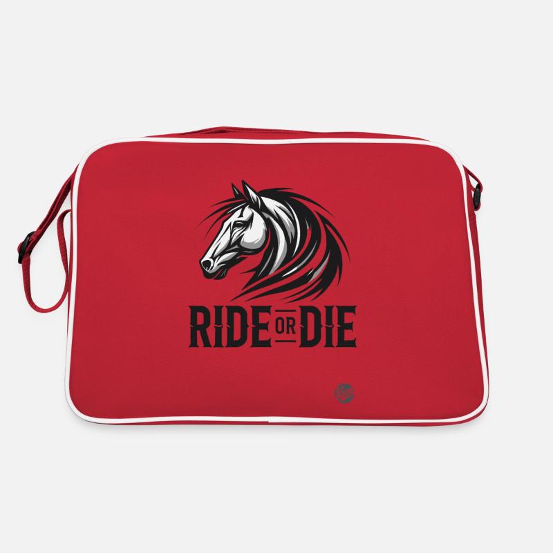 Ride or Die, reiten oder sterben zu Pferde Retro Tasche