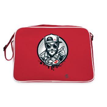 Artiste de street art avec palette de couleurs - Sac Retro - rouge/blanc - Dos