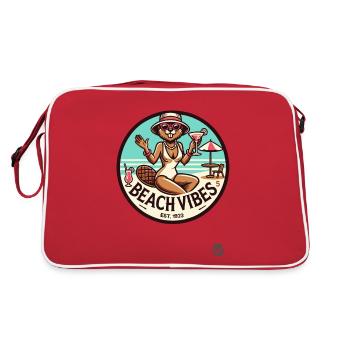 Beaver Lady apporte une ambiance rétro de plage de vacances - Sac Retro - rouge/blanc - Dos