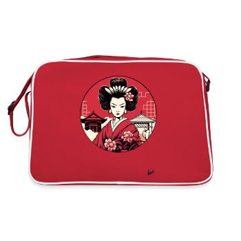 Edo Geisha – L’élégance japonaise - Sac Retro - rouge/blanc - Dos