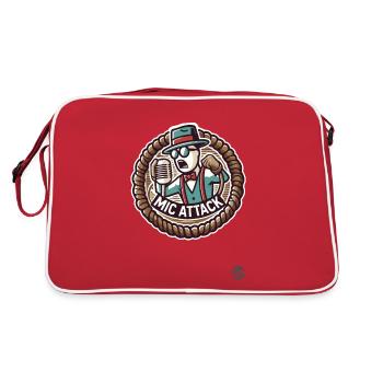 Rappeur de dessin animé rétro – Attaque de micro ! - Sac Retro - rouge/blanc - Dos