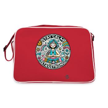 Restez calme, restez fort, yoga - Sac Retro - rouge/blanc - Dos