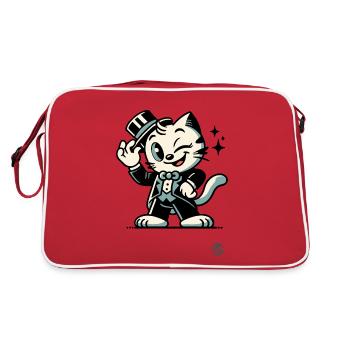Bonjour Bonjour, Chat de dessin animé rétro classique - Sac Retro - rouge/blanc - Dos