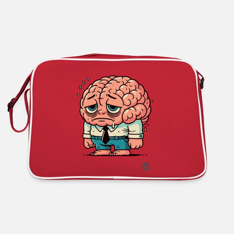 Sad Clever Brain Man Retro Bag
