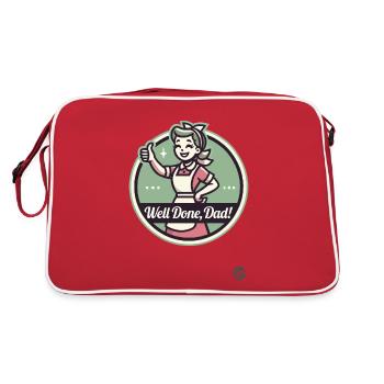 Agreeing wife and mom: Well done, dad - Retro Bag - red/white - Back