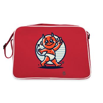 Vintage Retro Cartoon Style: Cute Little Devil - Retro Bag - red/white - Back