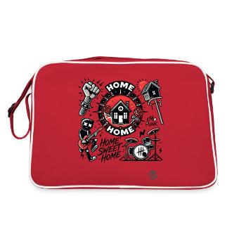 Heim süßes Heim für Anarchie-Emo-Punks - Retro Tasche - Rot/Weiß - Hinten