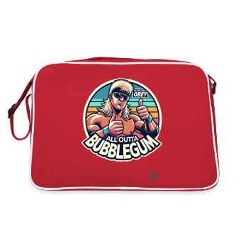 Never Obey, All Outta Bubblegum - Retro Bag - red/white - Back