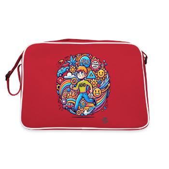 Auf meinem eigenen Weg mit ADHS - Retro Tasche - Rot/Weiß - Hinten