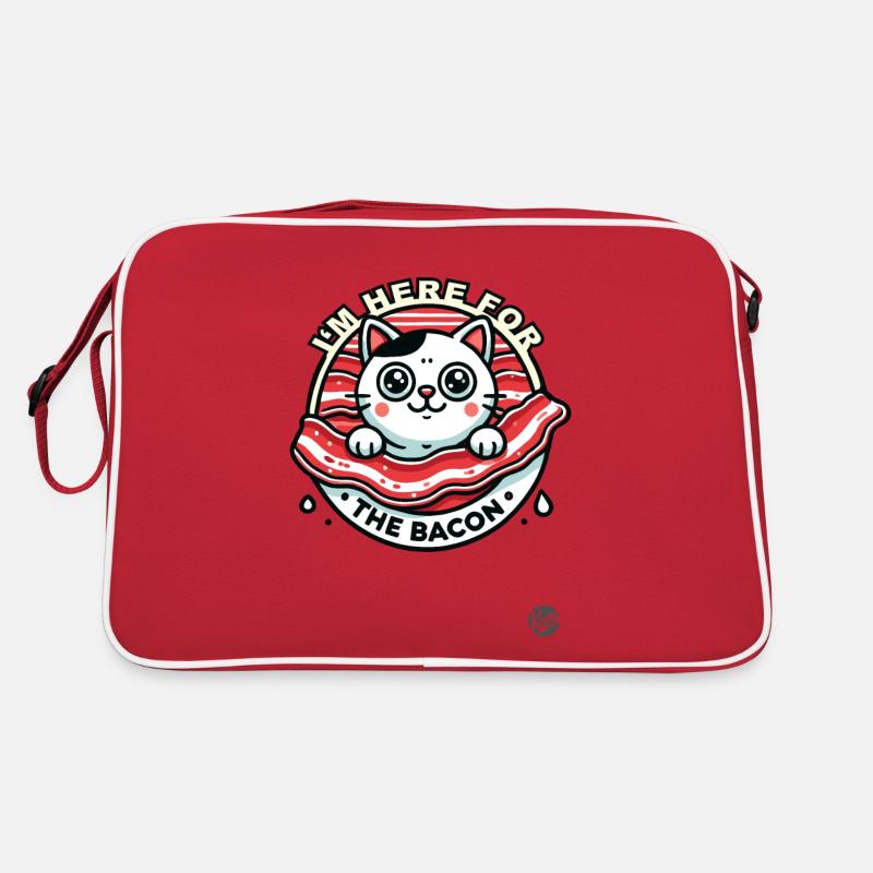Cute Cat: I'm Here for the Bacon Retro Bag