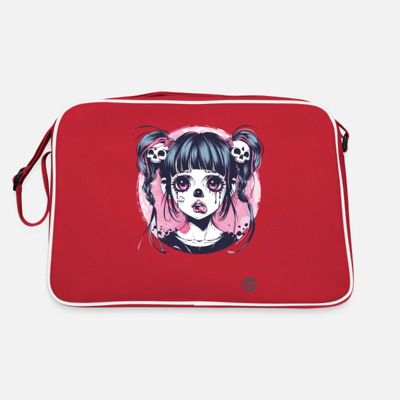 Lustiges Goth-Mädchen Retro Tasche