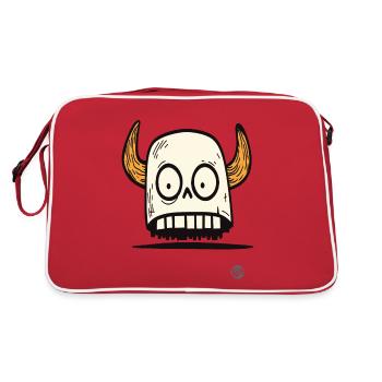 Crâne viking avec cornes - Sac Retro - rouge/blanc - Dos