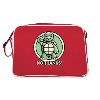 Tortue en colère - pouces vers le bas, non merci ! - Sac Retro - rouge/blanc - Dos