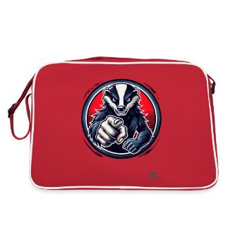 Accusatory honey badger pointing finger at you - Retro Bag - red/white - Back