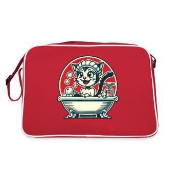 Journée de baignade pour le chat - Sac Retro - rouge/blanc - Dos