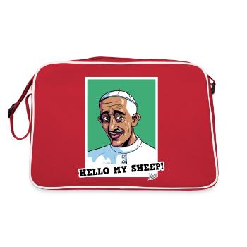 Bishop says: Hello my sheep - Retro Bag - red/white - Back