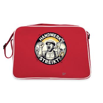 Craftsmen work, the crafts strike - Retro Bag - red/white - Back