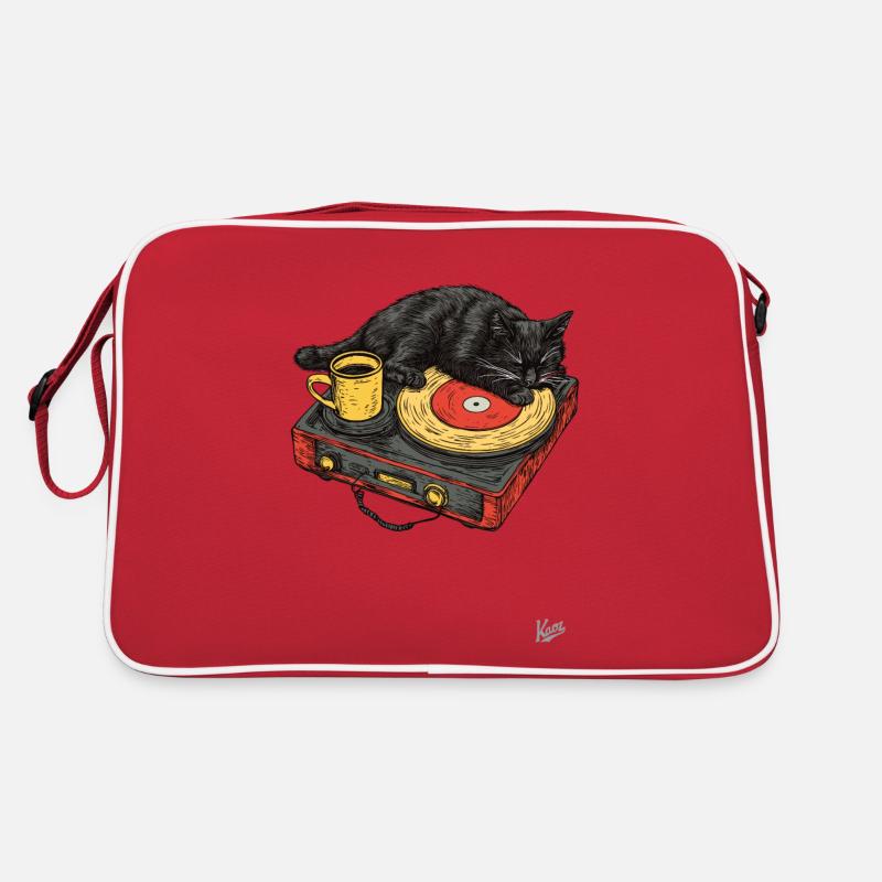 Music, coffee and cat Retro Bag