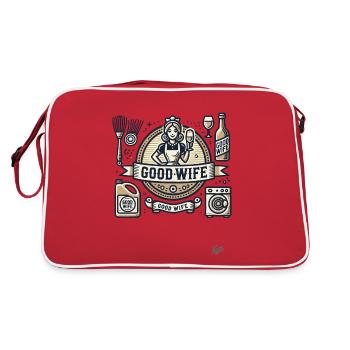Ironic starter package: Budget for a good marriage - Retro Bag - red/white - Back