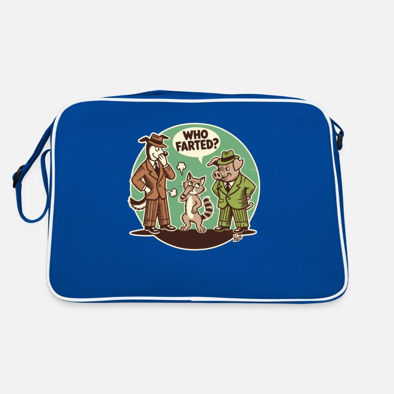 Wer hat gefurzt? Katze, Hund oder Schwein Retro Tasche