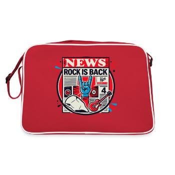 Newspaper News: Rock music is back - Retro Bag - red/white - Back