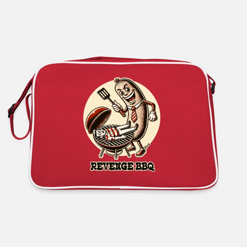 A satire sausage grills dad as a revenge BBQ Retro Bag
