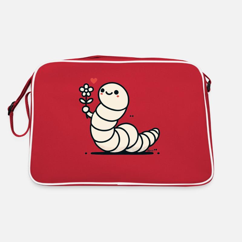 Ver drôle avec fleur Sac Retro