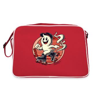 Petit fantôme malodorant sur des patins à roulettes - Sac Retro - rouge/blanc - Dos