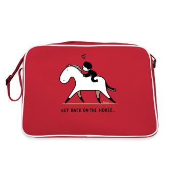 Cute Riding Motif, Back to the Horse - Retro Bag - red/white - Back
