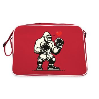 Boxer gorille avec cœur - Sac Retro - rouge/blanc - Dos