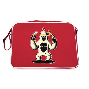 Gorille ninja aux bananes - Sac Retro - rouge/blanc - Dos